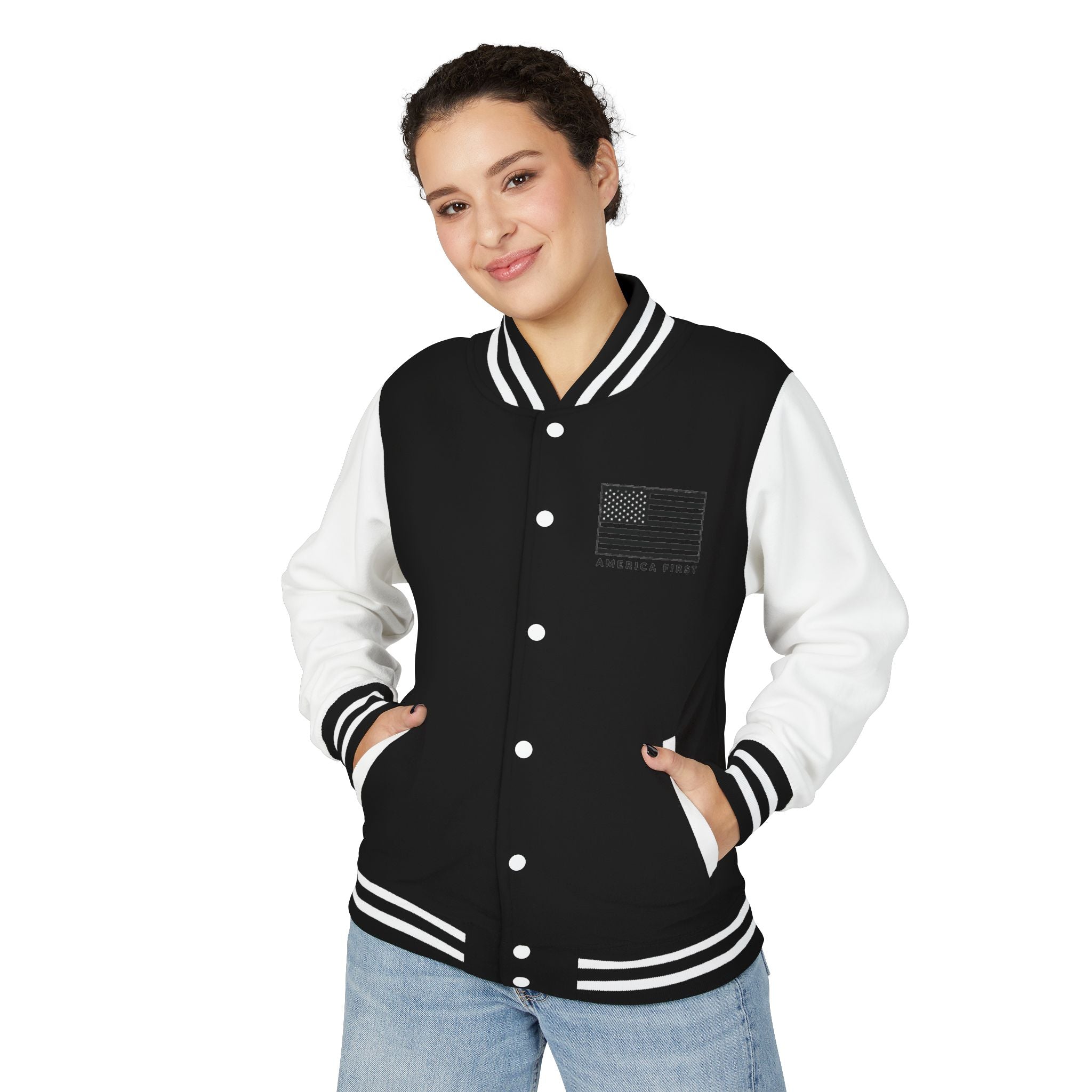 1776 America First Letterman Jacket – Patriotic Eagle Varsity Coat