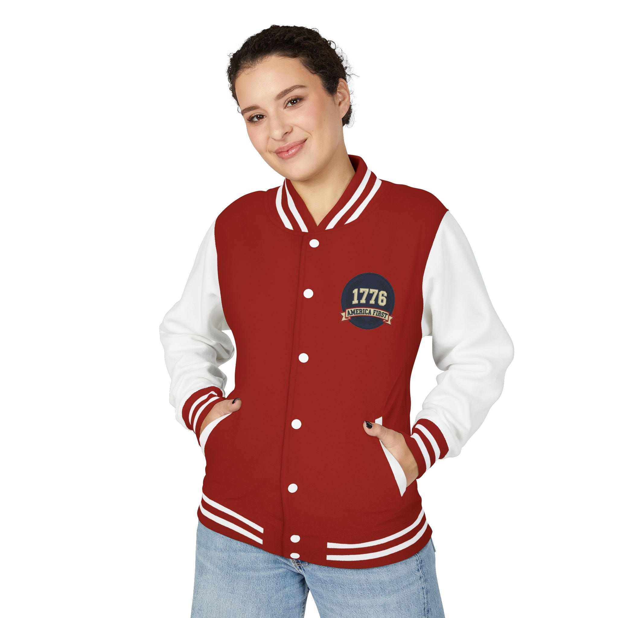 1776 America First Letterman Jacket – Patriotic Eagle Varsity Coat
