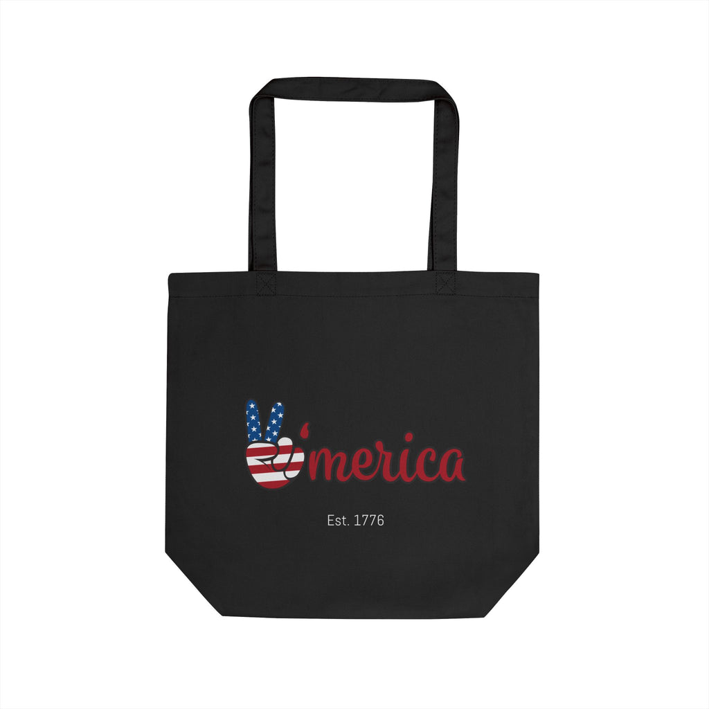 Patriotic 'Merica Peace Sign Eco Tote