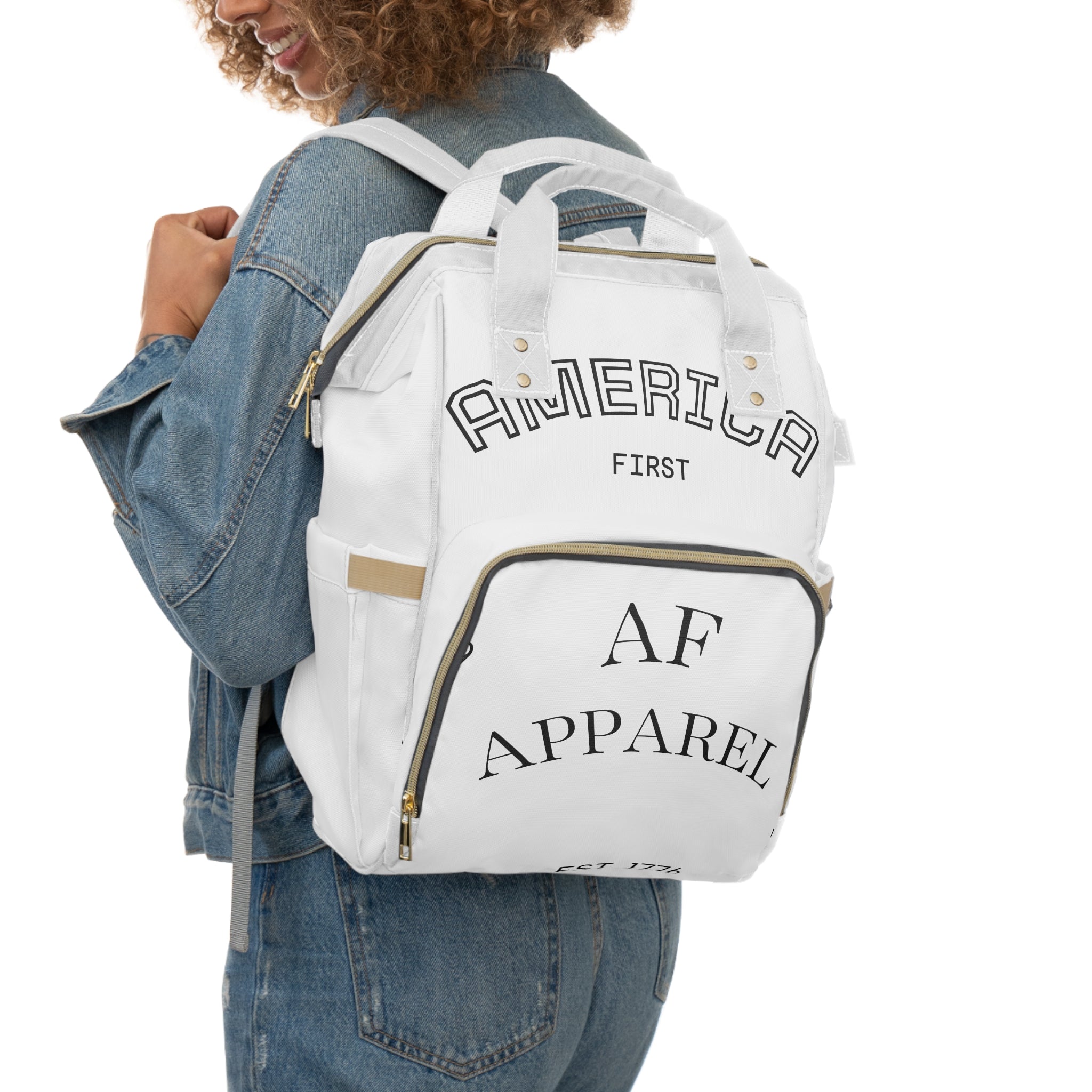 America First Diaper Backpack — AF Apparel Multifunctional Baby Bag (Est. 1776)