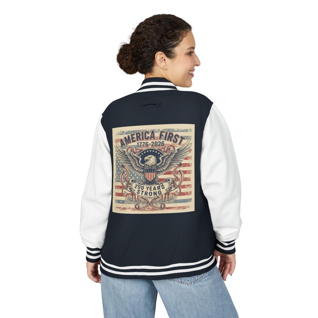 1776 America First Letterman Jacket – Patriotic Eagle Varsity Coat