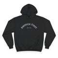 America First Hoodie — White Champion-Style Pullover