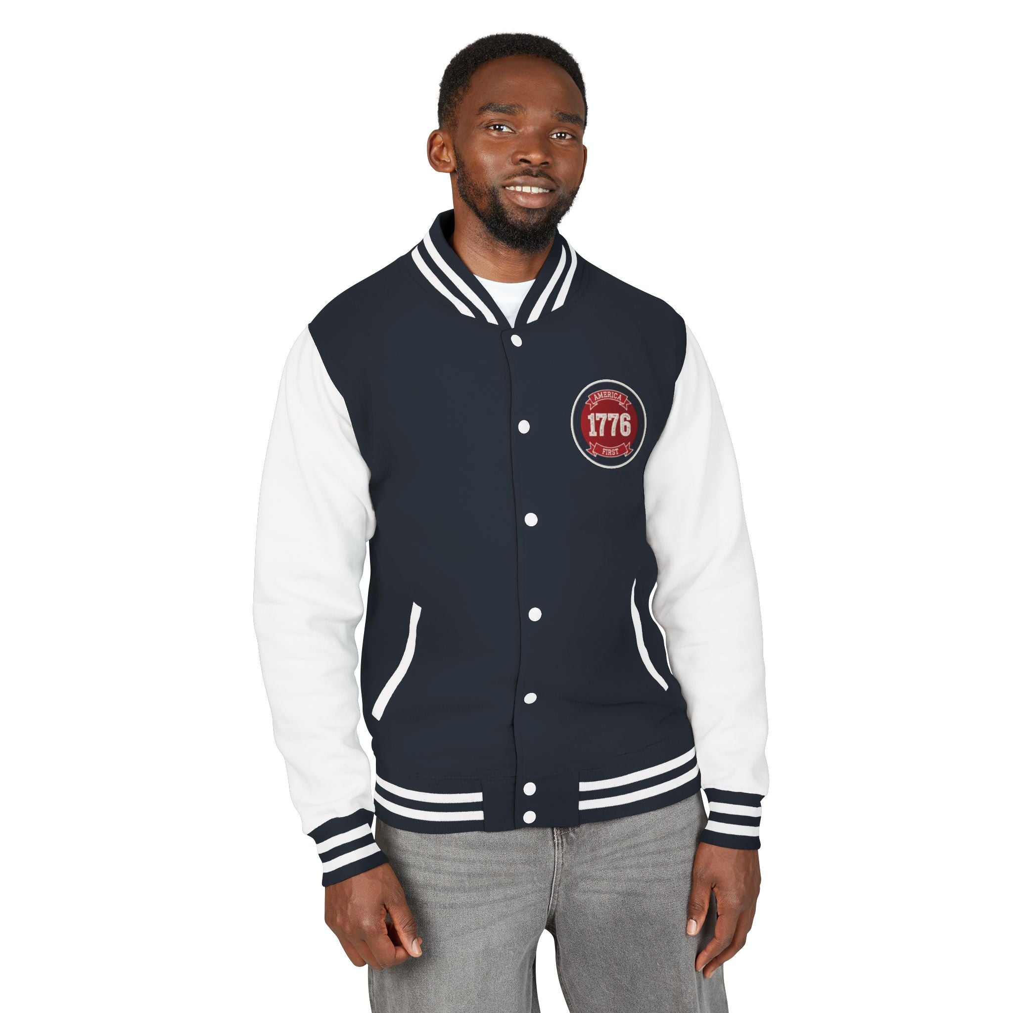 1776 America First Letterman Jacket – Patriotic Eagle Varsity Coat